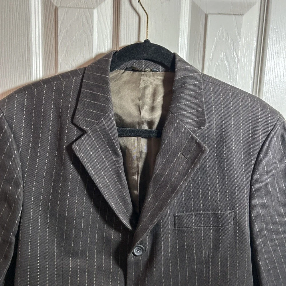 Banana Republic Tailored 3 Button Striped Blazer 42S Cotton Jacket‎
